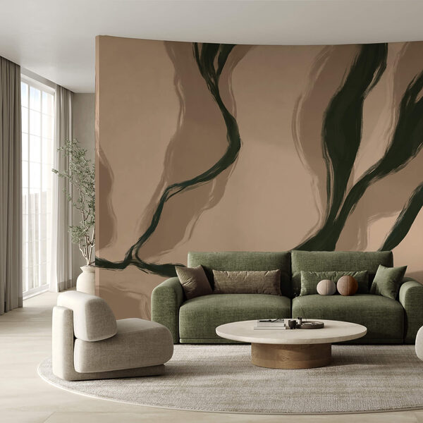 Wall murals Wall murals Organic lines in soft hues (SKU: t00342)