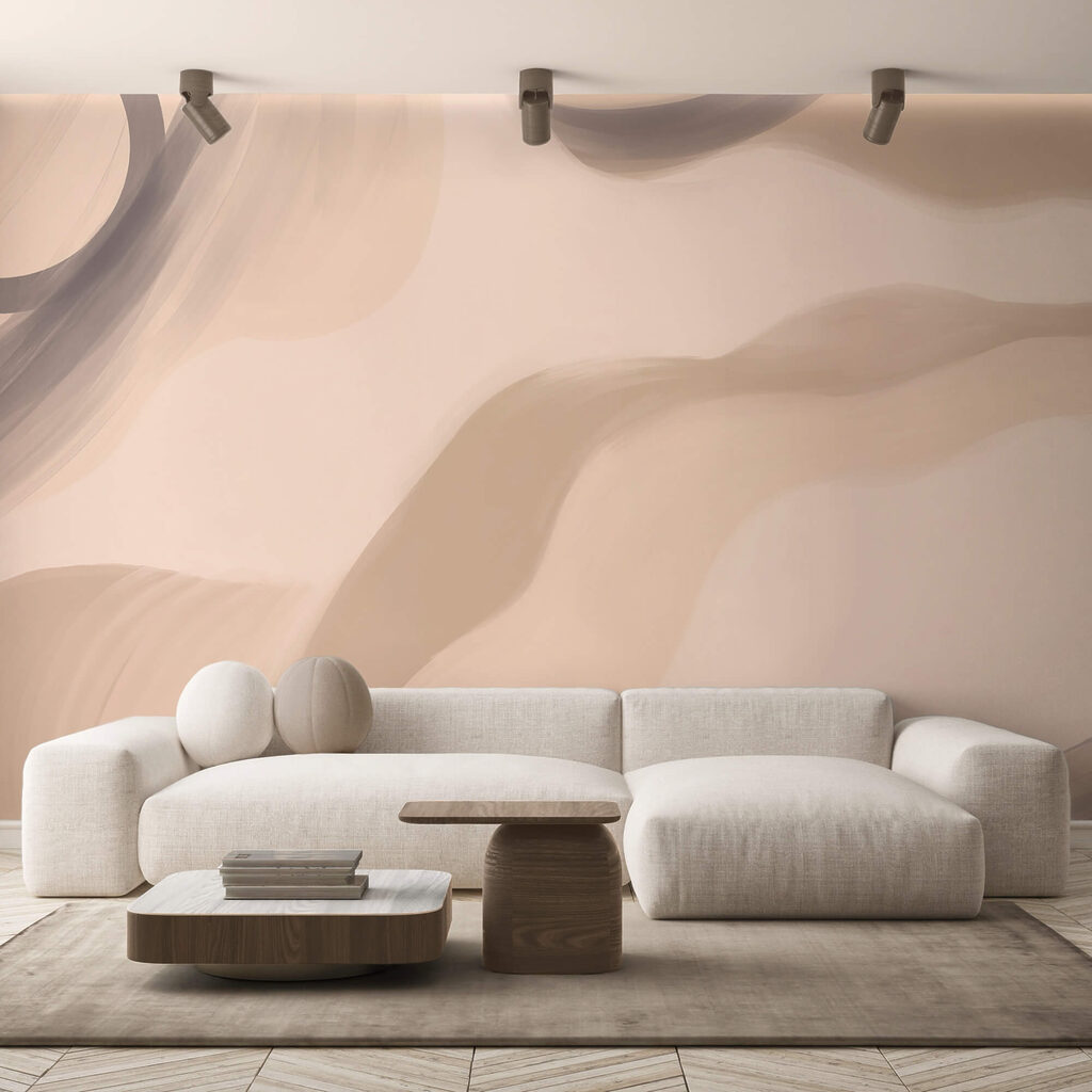 Soft hues and flowing shapes blend