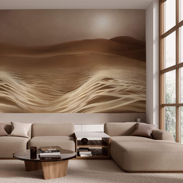 Wall murals Desert with waves and a sun (SKU: t00310) Wall murals Wall murals Desert with waves and a sun (SKU: t00310)