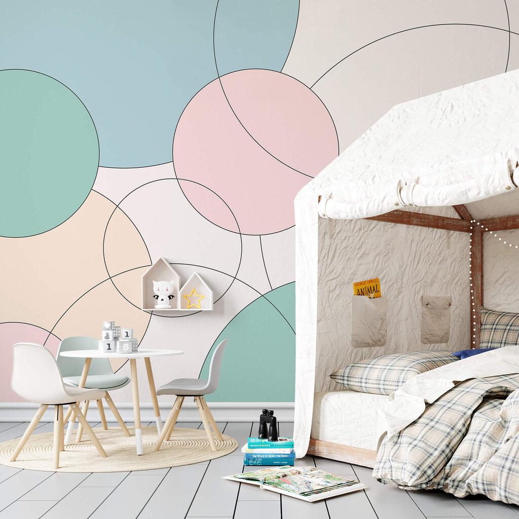 Pattern of circles and leaves