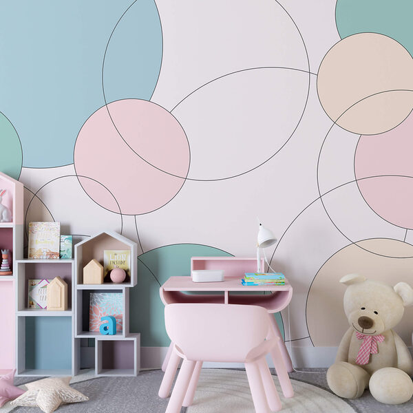 Pattern of circles and leaves