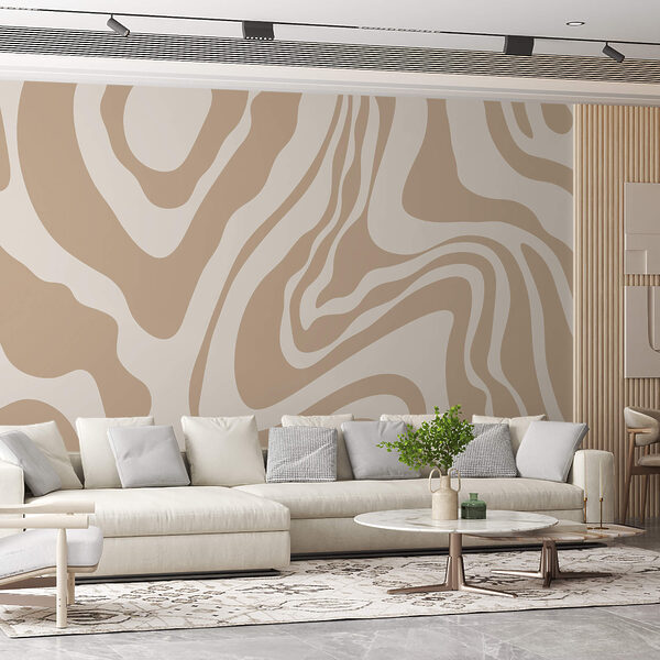 Wall murals Wall murals White and brown swirls (SKU: t00377)