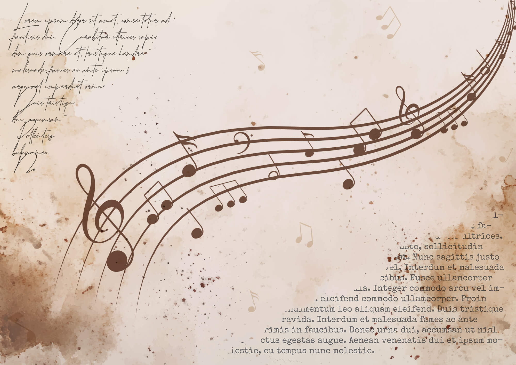 Music notes on a sheet Music notes on a sheet