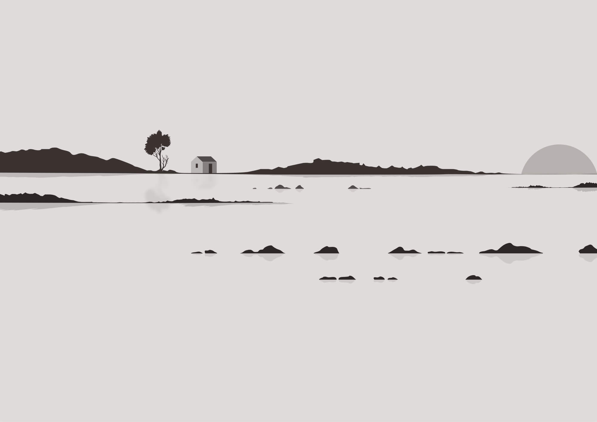 House in the middle of a lake