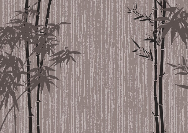Bamboo trees on a wall