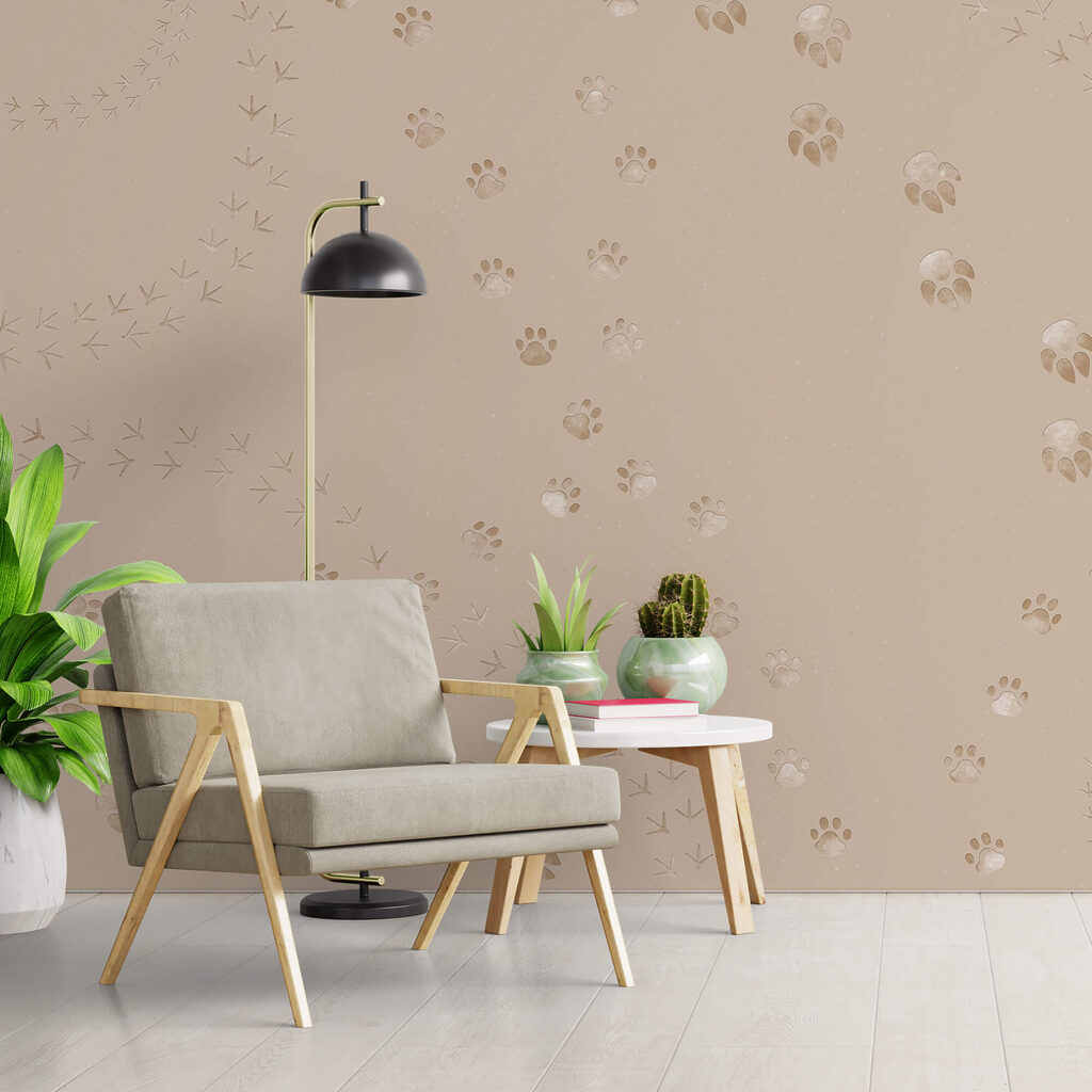 Pattern of paw prints and birds Pattern of paw prints and birds