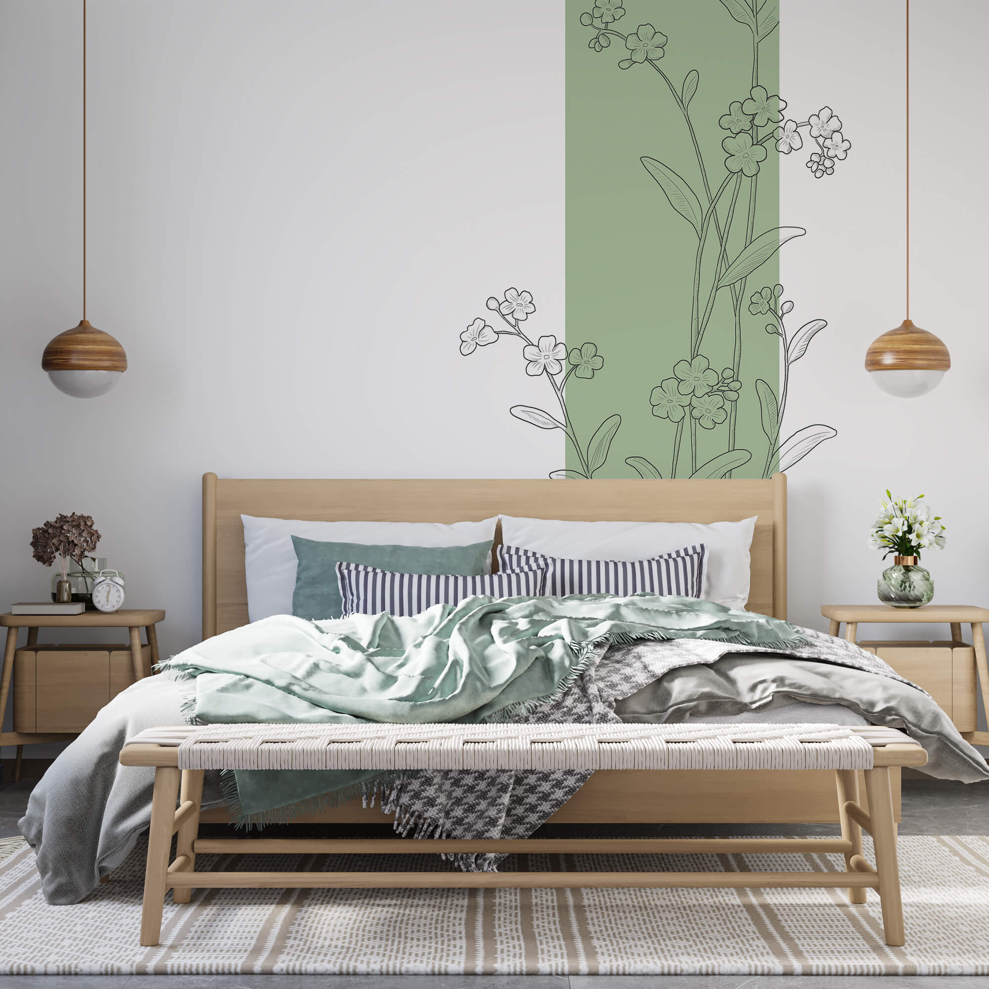 Drawing of flowers and leaves Drawing of flowers and leaves