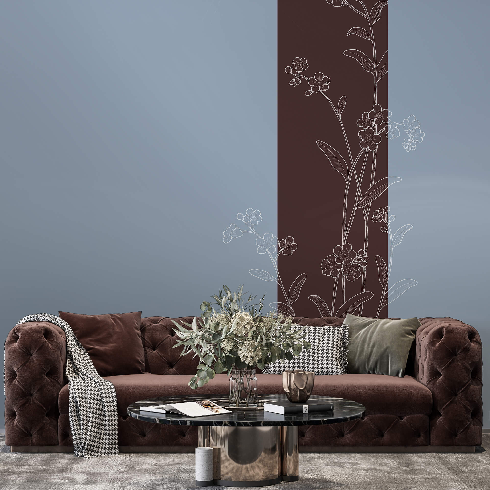 Elegant flowers on a two-tone background Elegant flowers on a two-tone background