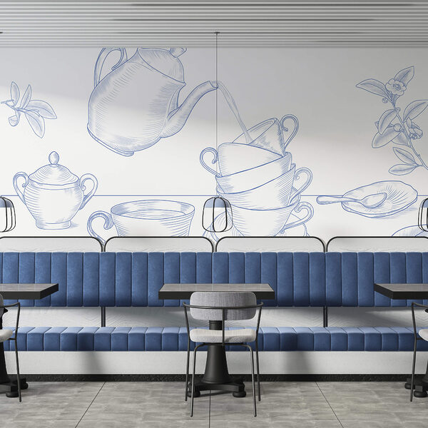 Teapot pouring into a stack of teacups Teapot pouring into a stack of teacups