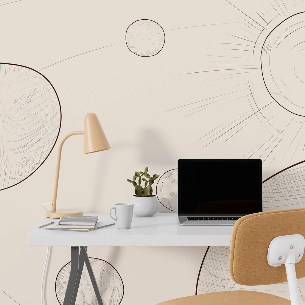 Drawing of the sun and earth