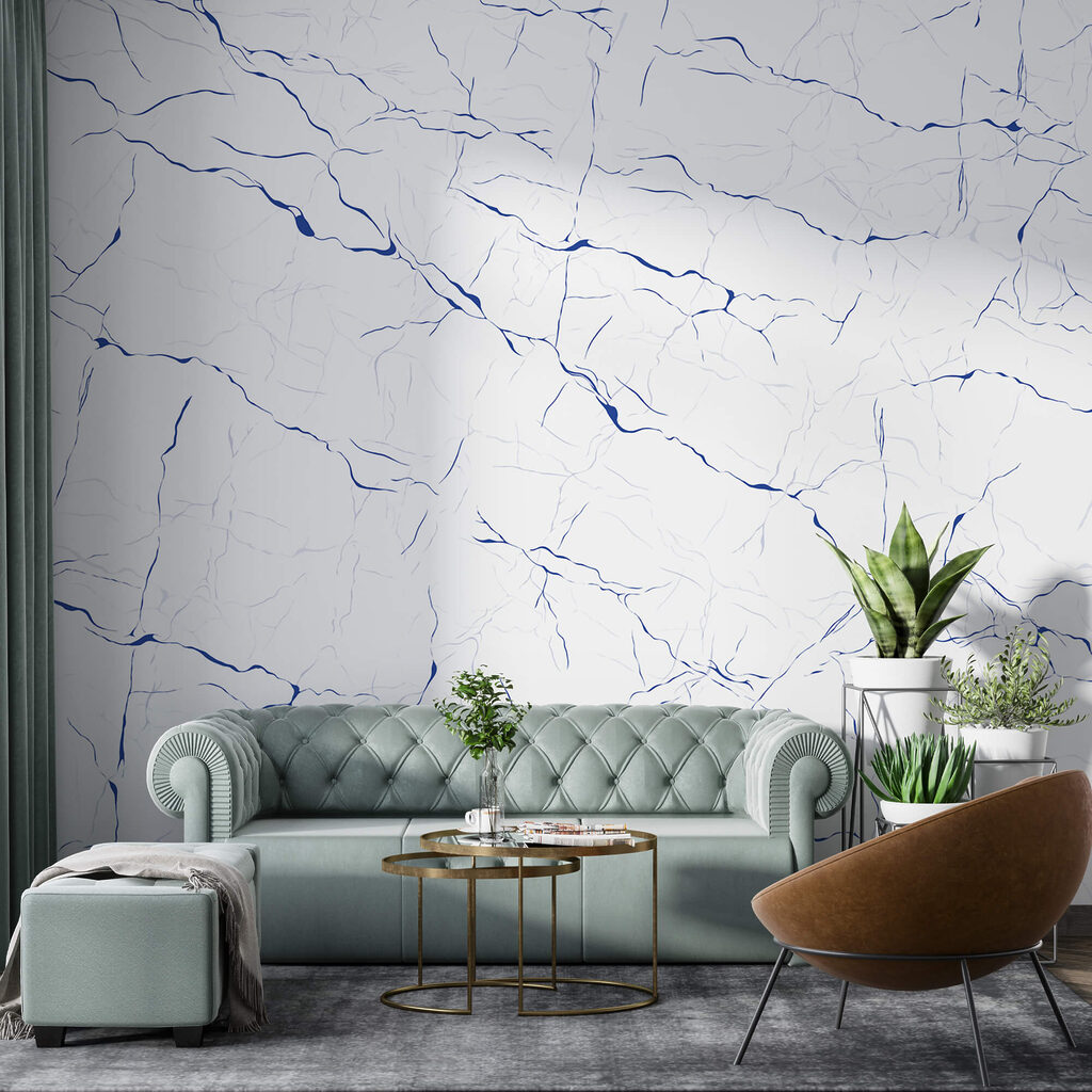 White surface with blue lines