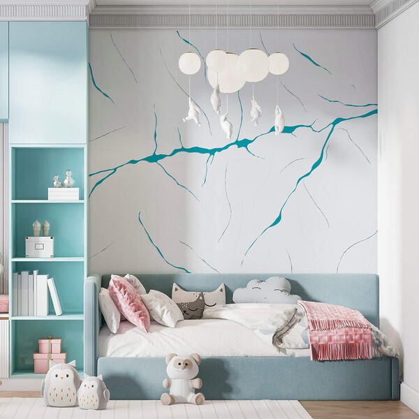 Blue lines on a white surface Blue lines on a white surface