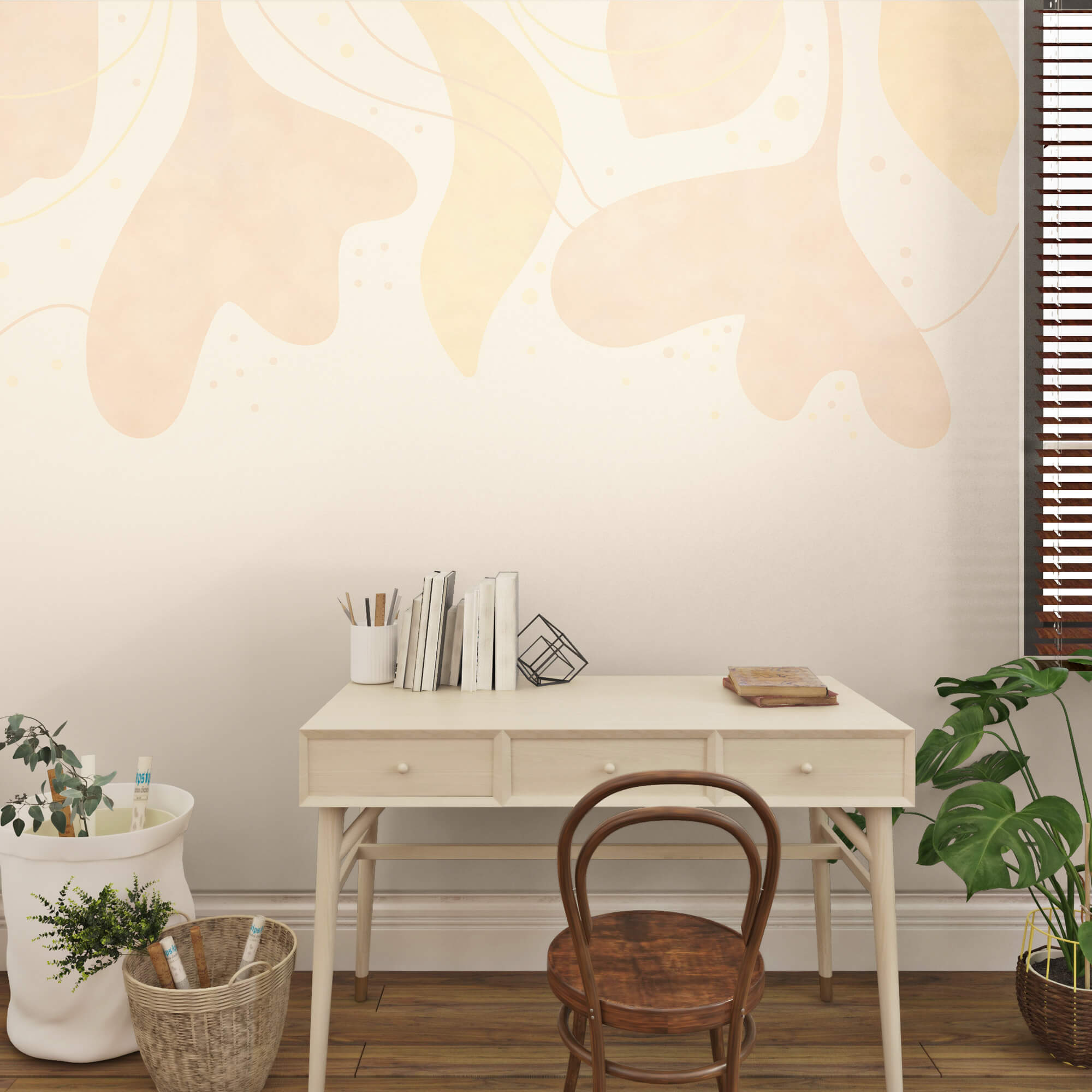 Gentle pastel leaves on soft backdrop Gentle pastel leaves on soft backdrop