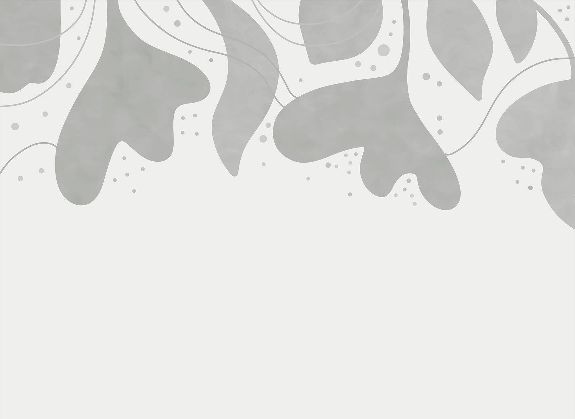 Grey and white background with leaves