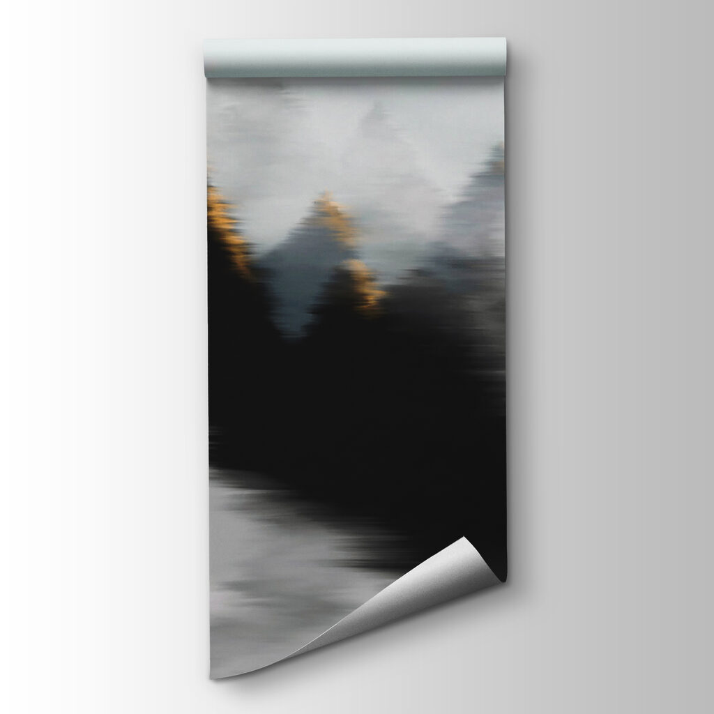 Foggy forest with trees Foggy forest with trees