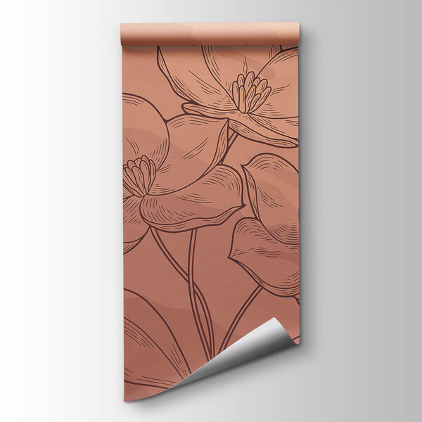 Drawing of flowers on a pink background Drawing of flowers on a pink background