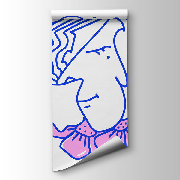 Drawing of a woman with flowers