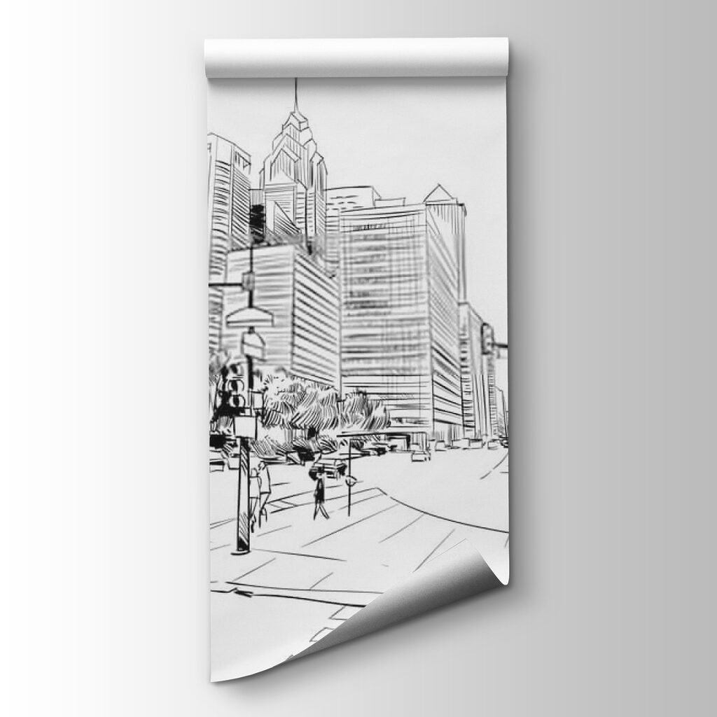 Drawing of a city street