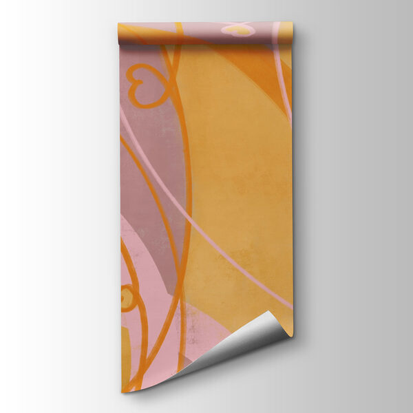 Yellow and pink swirls and hearts Yellow and pink swirls and hearts