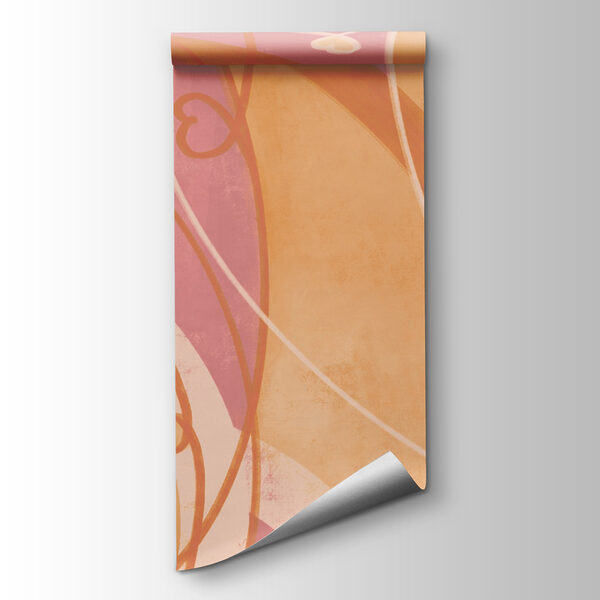 Pink and orange swirls and hearts