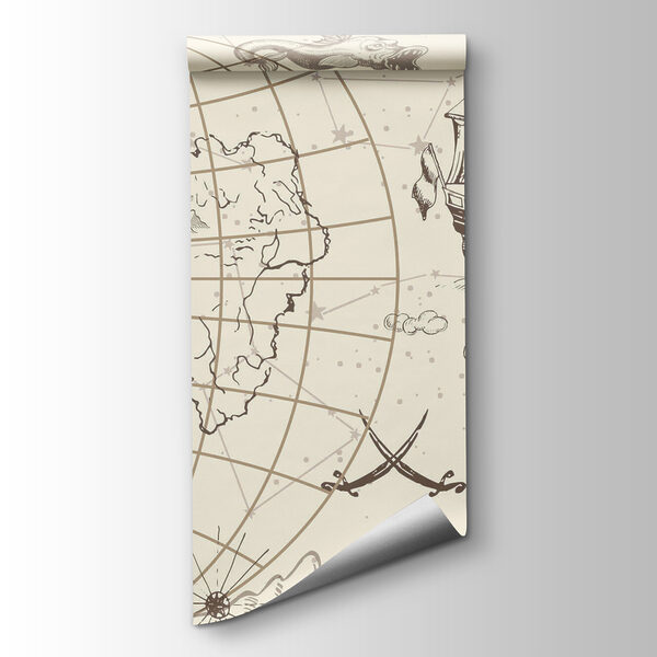 Map of the world and a ship