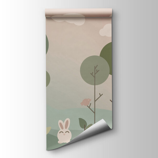 Group of bunnies and trees