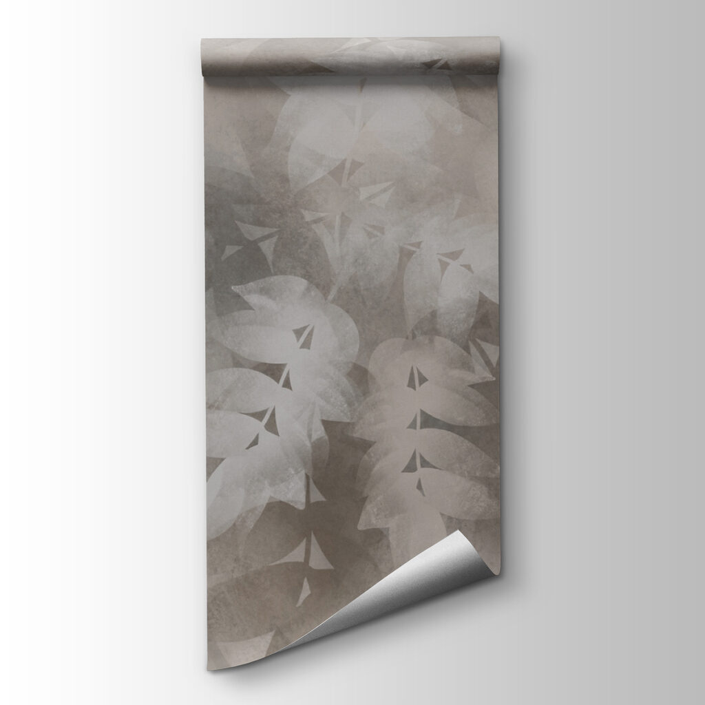 Grey and white background with leaves Grey and white background with leaves