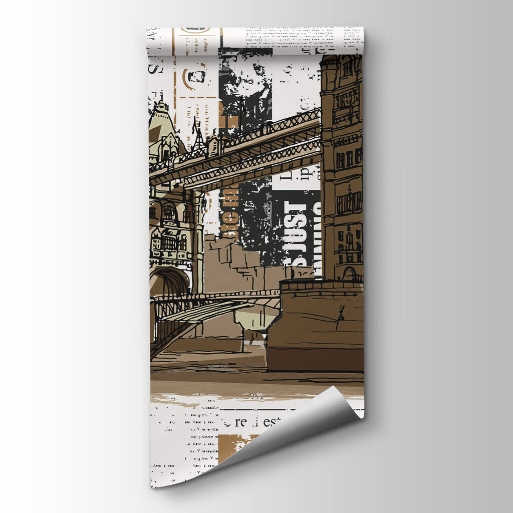 Drawing of a bridge over a river Drawing of a bridge over a river