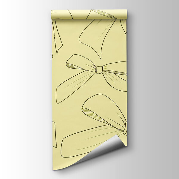 Pattern of bows on a yellow background Pattern of bows on a yellow background