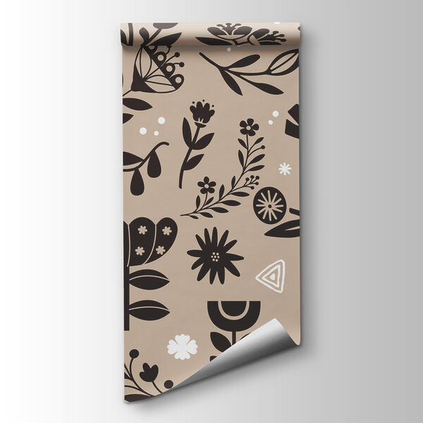 Pattern of flowers and leaves