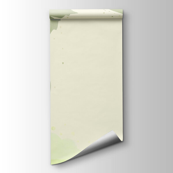 Green leaves and swirls on a white background Green leaves and swirls on a white background