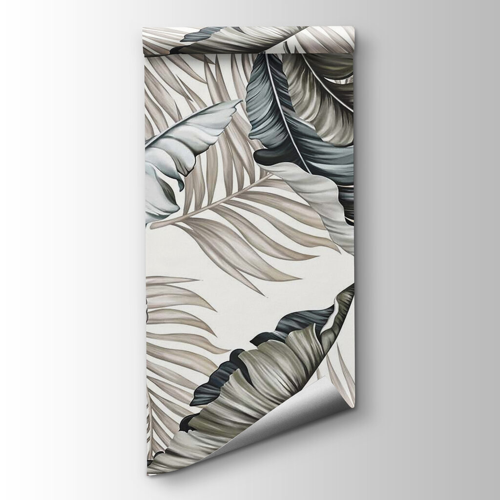 Pattern of leaves on a white background