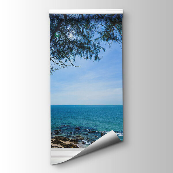 Window with a view of the ocean