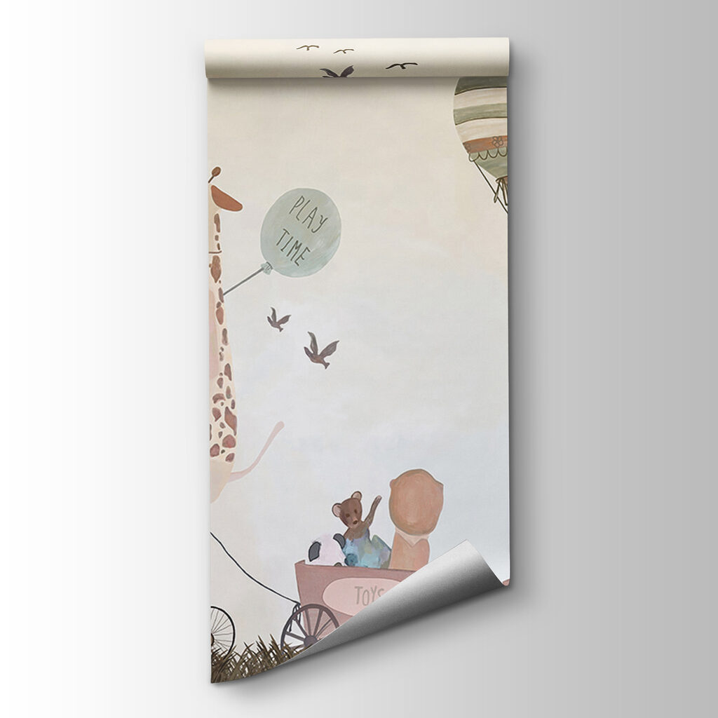 Mural of animals riding a train Mural of animals riding a train