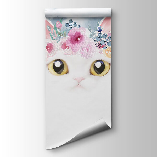 Cat with flowers on its head