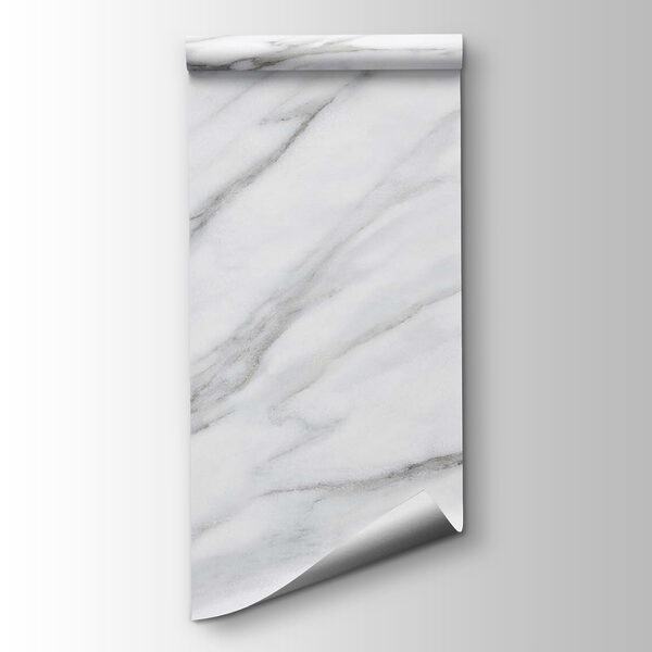 White marble surface with black veins White marble surface with black veins