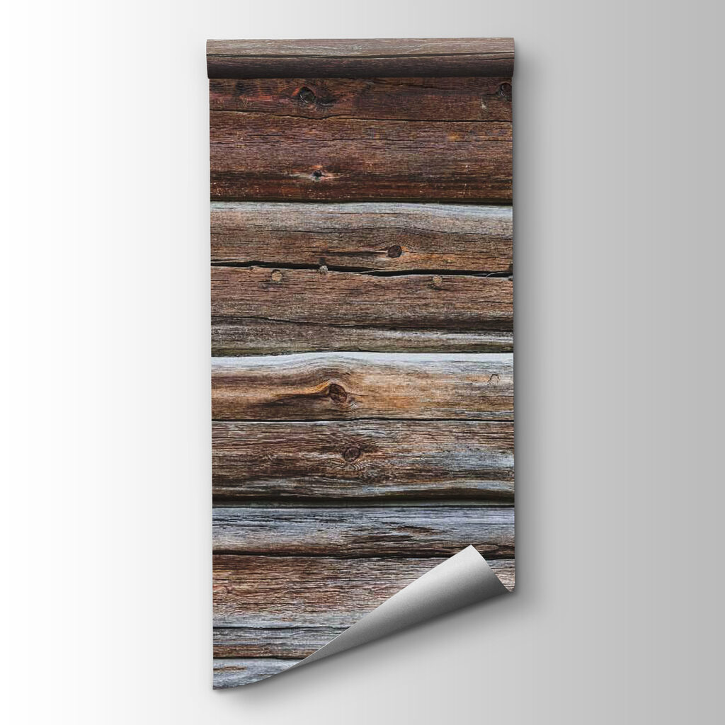 Textured wood patterns create rustic charm