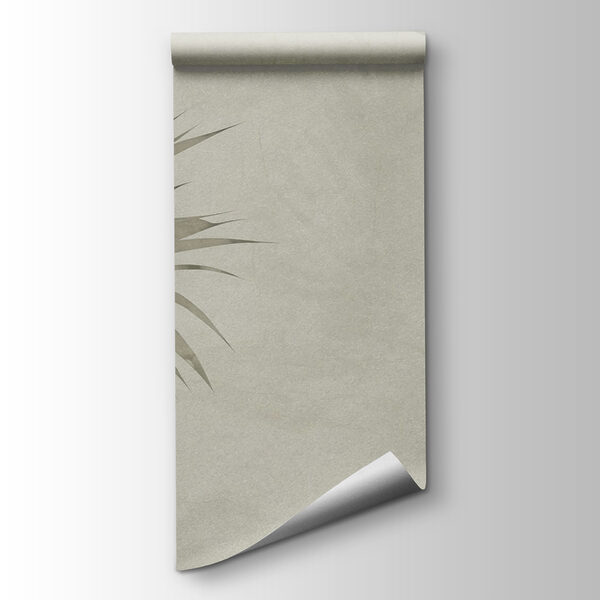 Soft palm leaves on a muted background