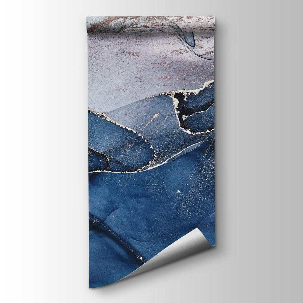 Abstract ocean waves with metallic lines