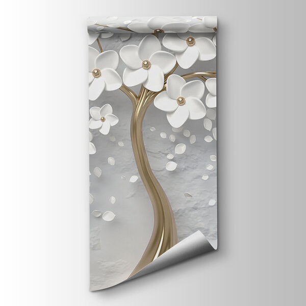 Tree with white flowers and leaves