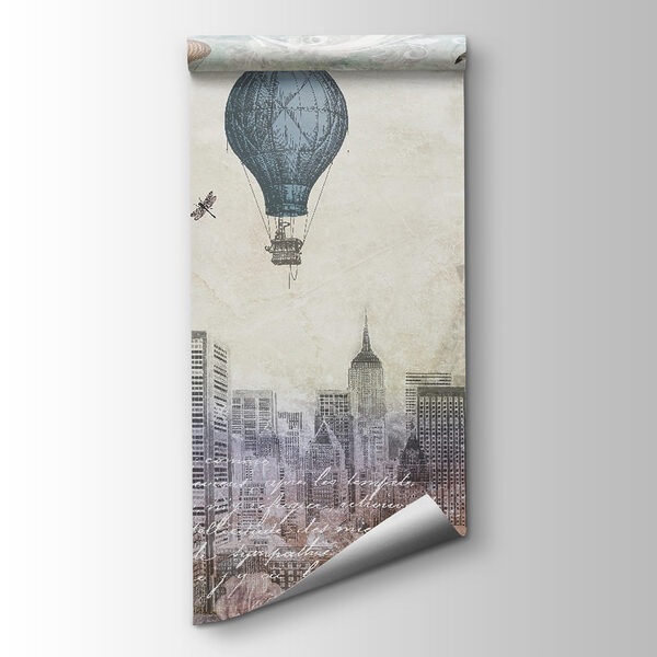 Cityscape with hot air balloons Cityscape with hot air balloons