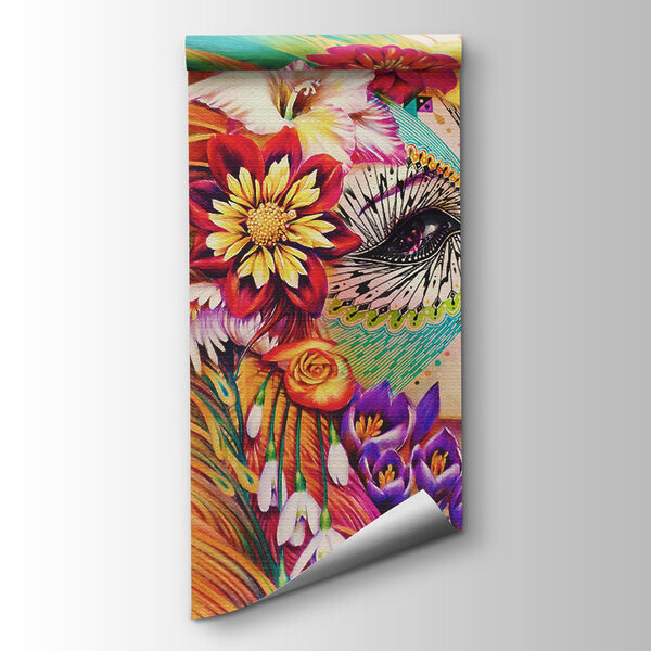 Woman with colorful feathers and flowers Woman with colorful feathers and flowers