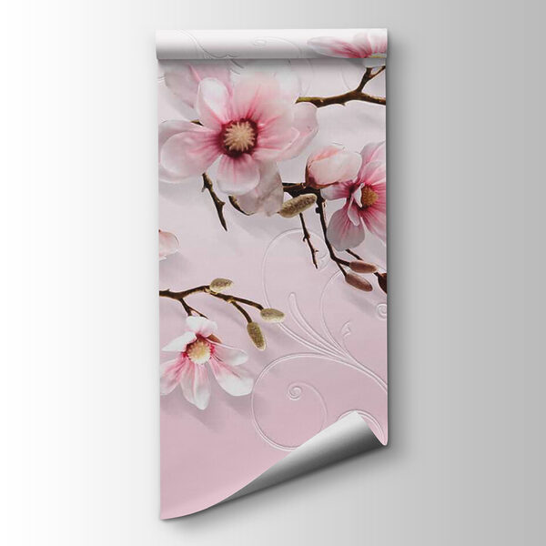 Delicate blossoms on soft pink backdrop