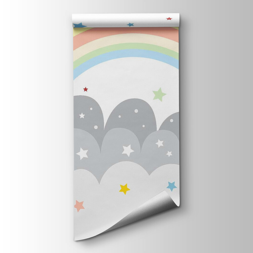 Rainbow and clouds with sun and stars Rainbow and clouds with sun and stars