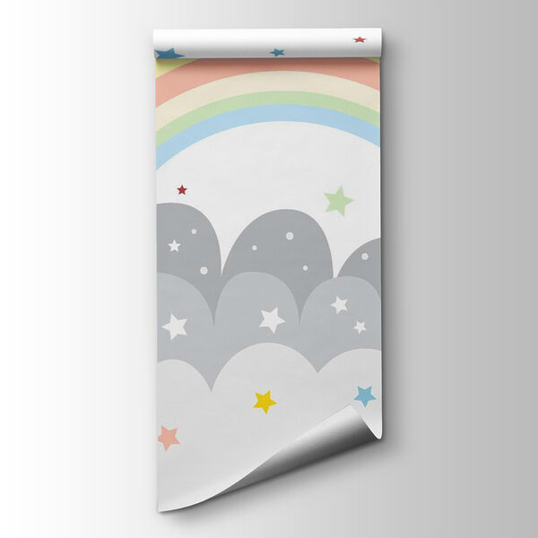 Rainbow and clouds with sun and stars Rainbow and clouds with sun and stars