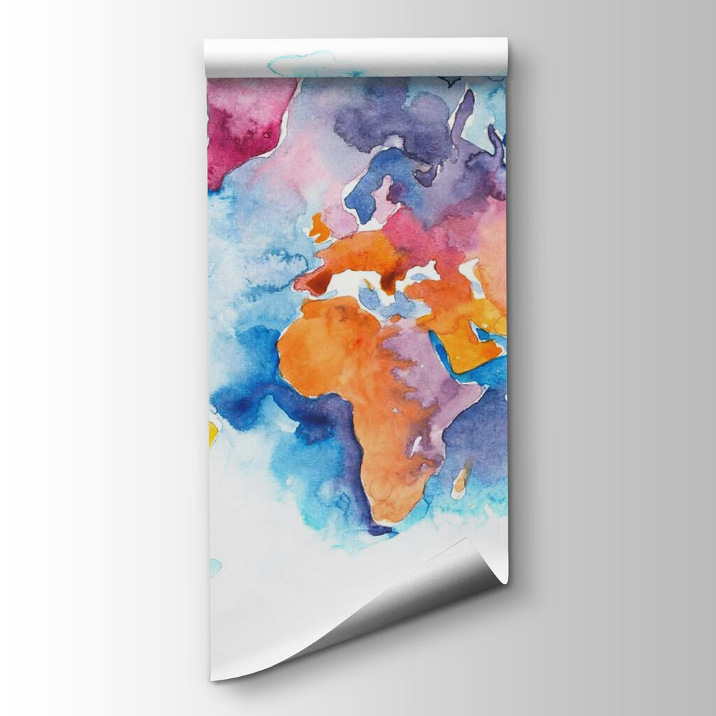 Watercolor map of the world Watercolor map of the world