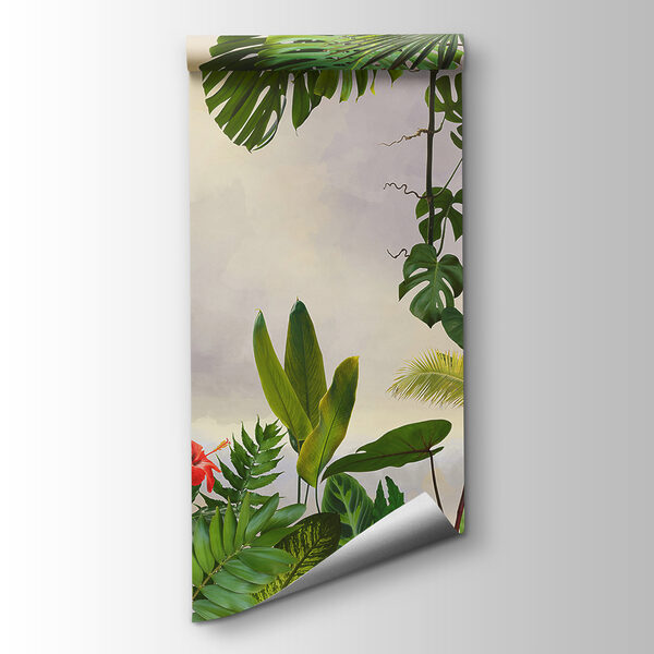 Group of plants with trees and flowers