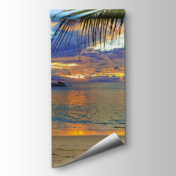 Beach with palm trees and water Beach with palm trees and water