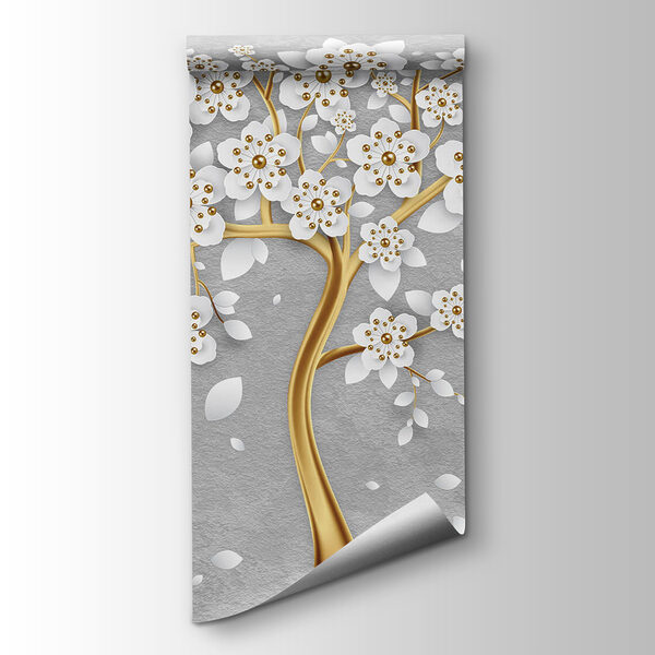 Tree with white flowers and leaves