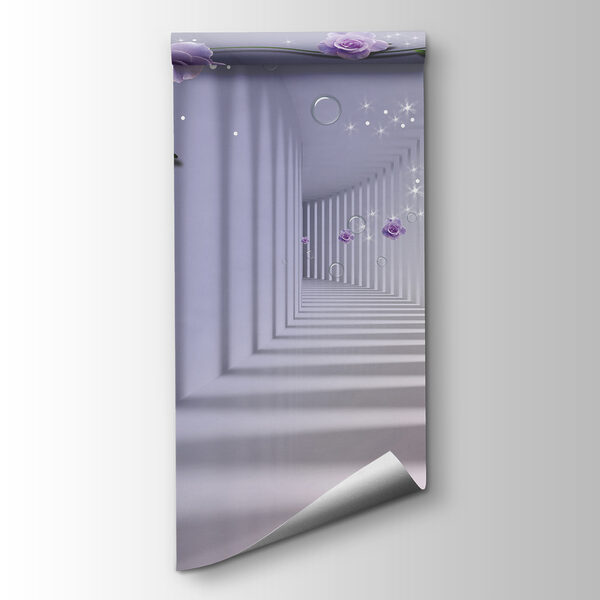 Wallpaper with purple roses and a staircase Wallpaper with purple roses and a staircase